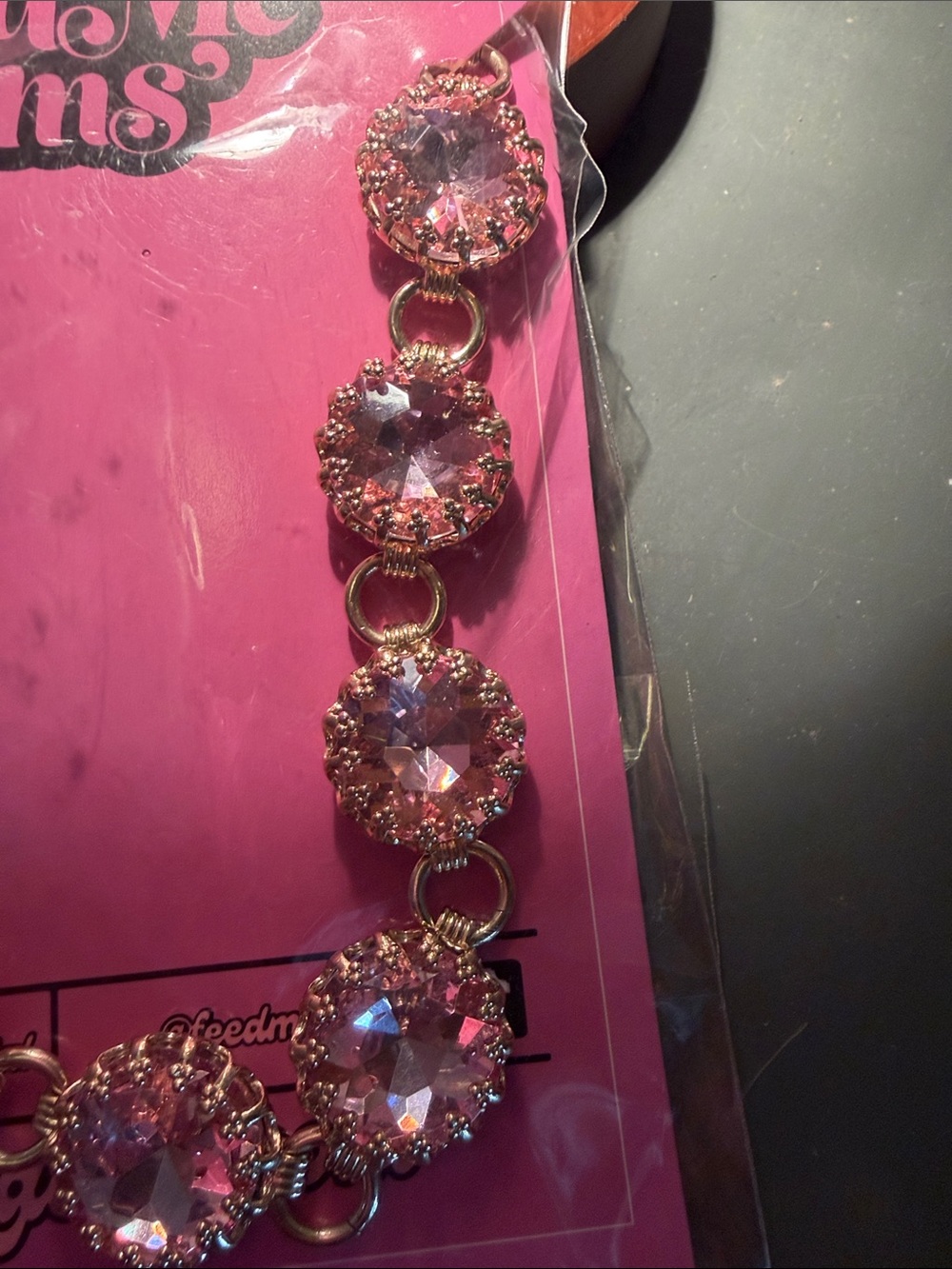 NEW Feed Me Gems Blush Pink “Gemini Necklace” - Picture 8 of 11